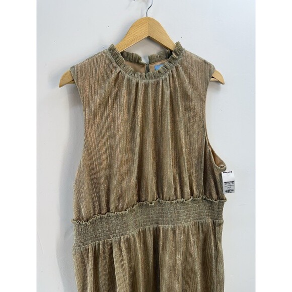 NEW Draper James RSVP Sleeveless Tiered Dress Gold Party Elastic Waist - Picture 13 of 17